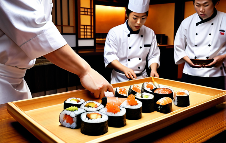 A person diligently practicing basic Japanese knife skills, repeatedly watching a tutorial video on a tablet.